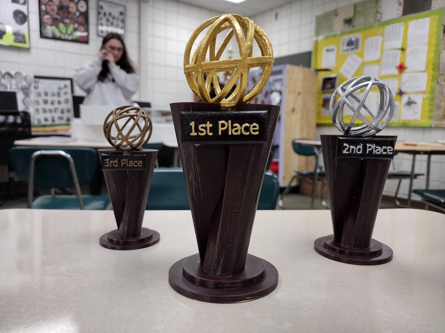 The trophies designed by Gregory Maynard