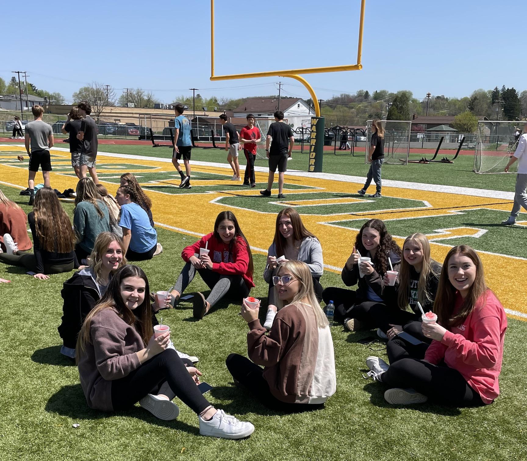 Students gather to de-stress over a frozen ice