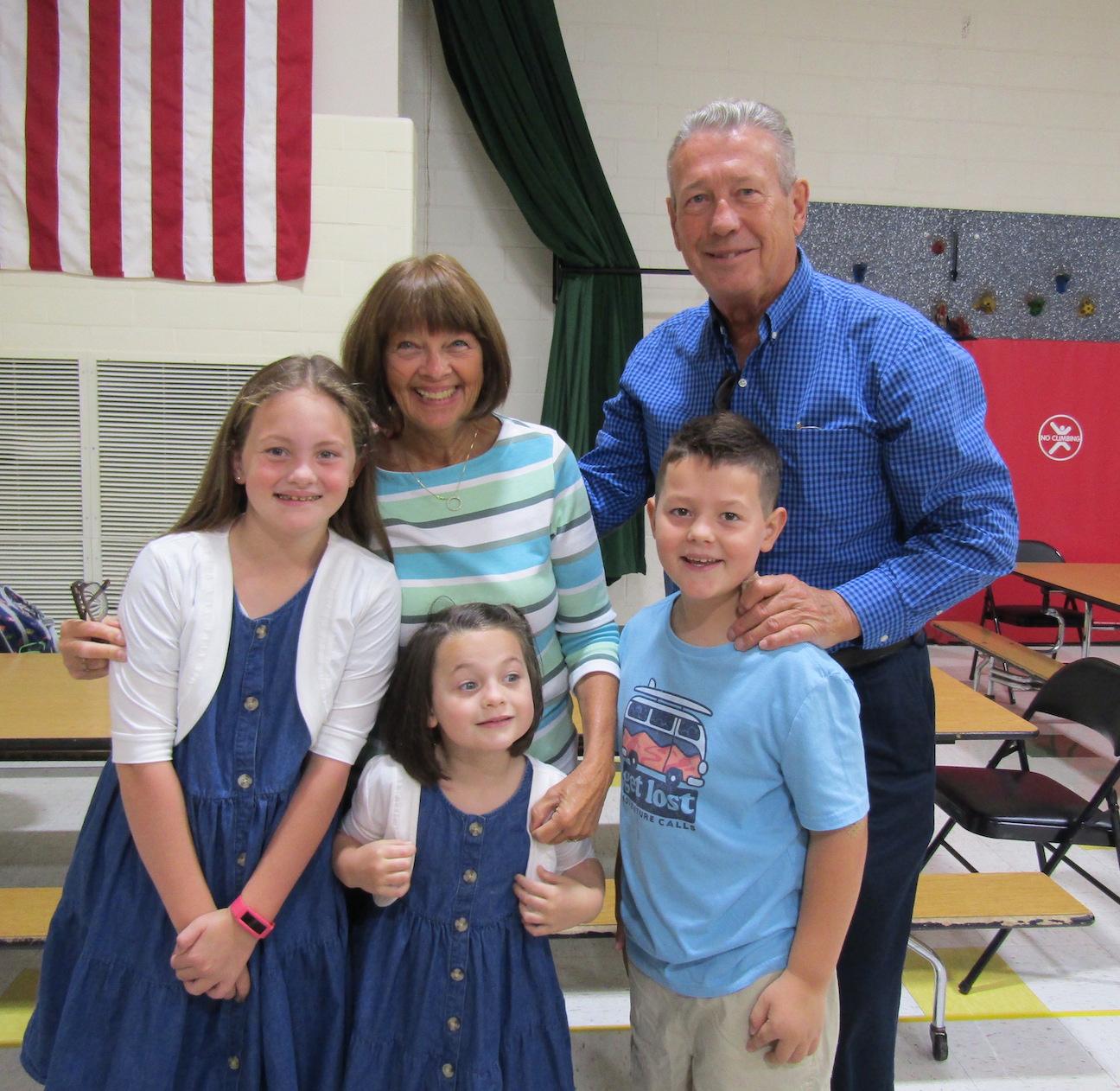 Grandparent Breakfast was a family affair for the Letterios (Grace in fourth grade, Paige in kindergarten, and Cole in second grade)