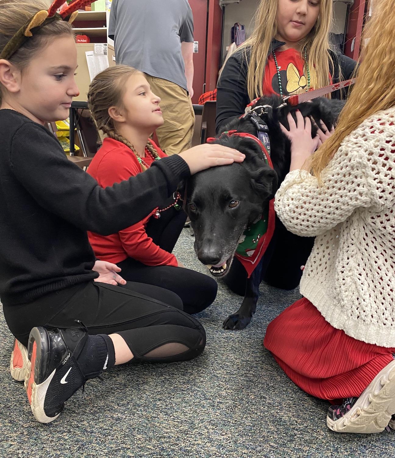 Radar receives affection from some of the fourth-graders