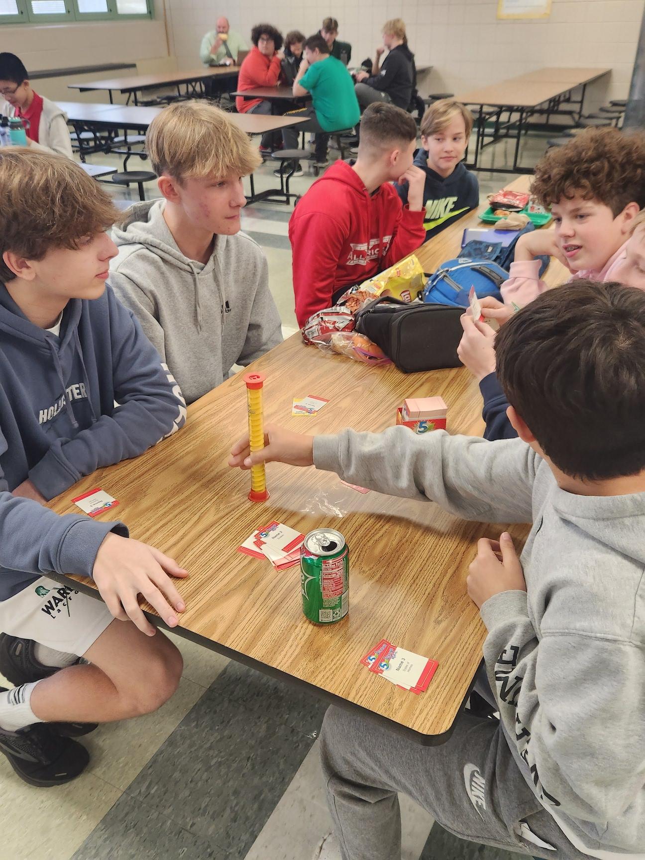 8th-graders enjoy conversation and games