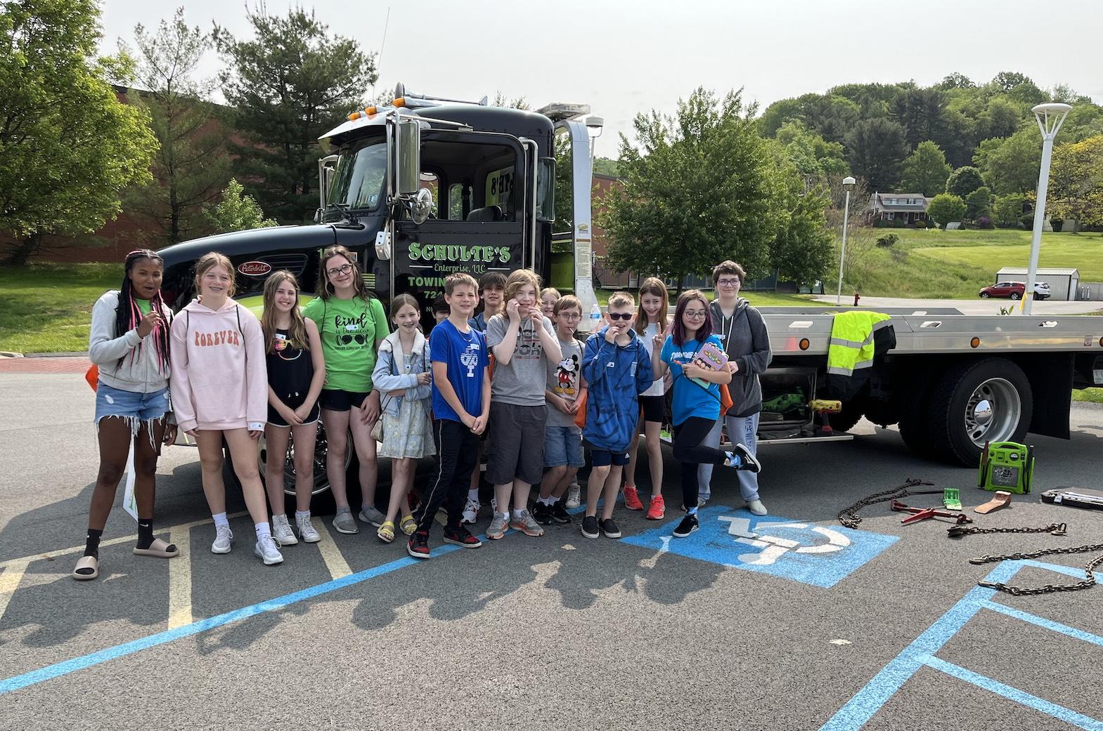 Trafford Elementary students learned about the tow-truck industry