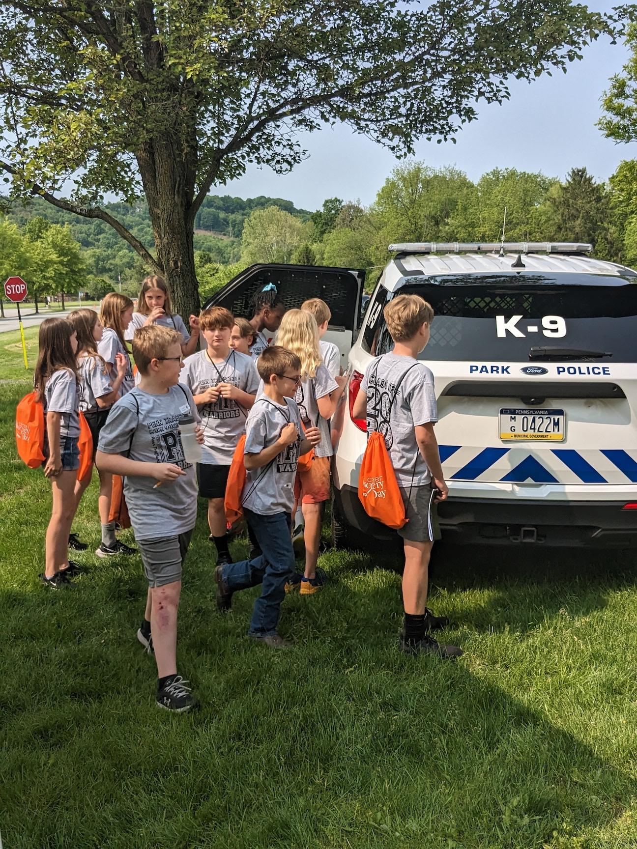 Sunrise Elementary students take an up-close look at a police vehicle