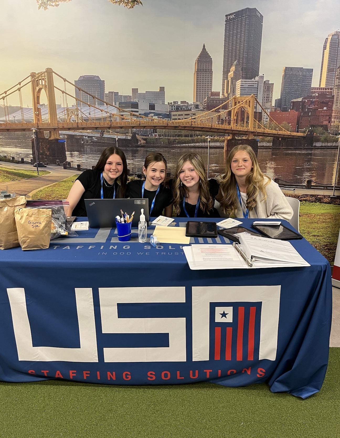 Morgan Sperduto,Gianna Sipe, Brynne Lawson, and Peyton Mihalko represented USA Staffing Solutions