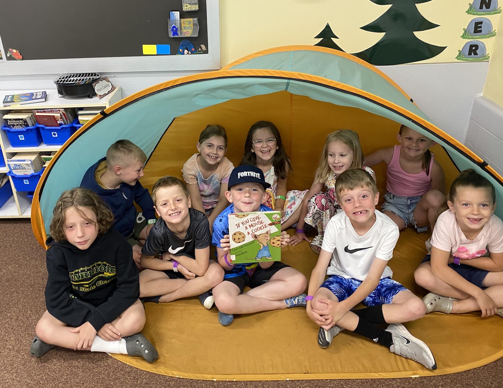 These 2nd-graders enjoyed reading together