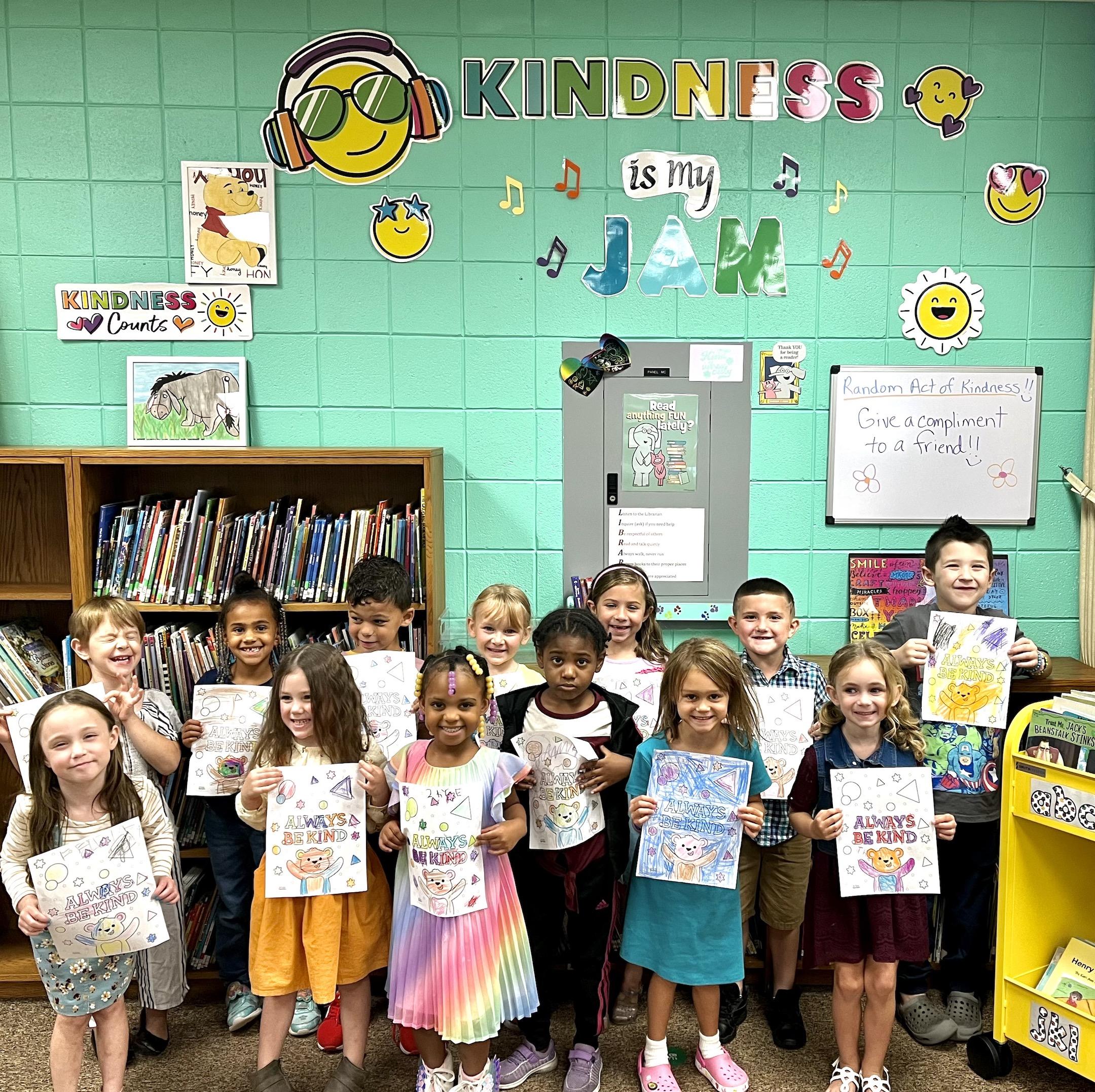 The afternoon kindergarten class finishes a ‘kindness’ lesson