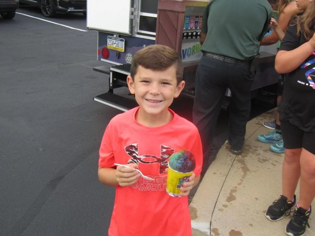 3rd-grader Vincent Cardamone is ready to dig in to his Kona