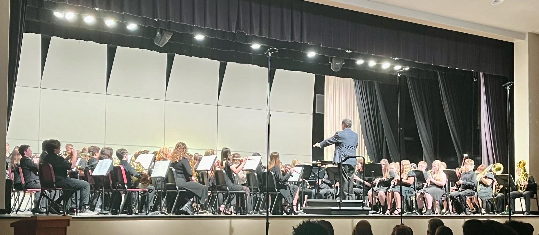 Dr. Jason Worzbyt conducts the music at the Westmoreland County Jr. High Band Festival